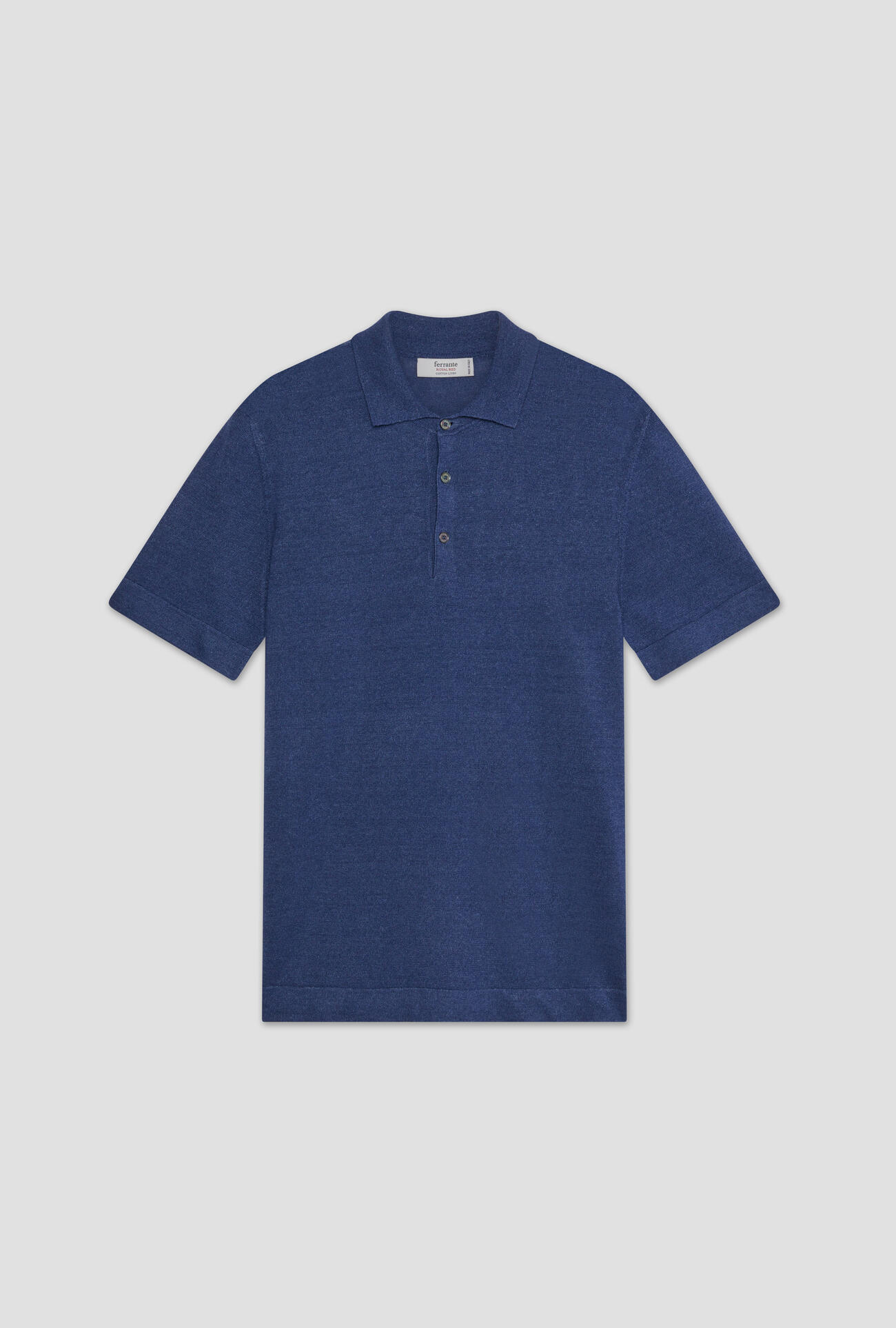 Linen and cotton polo shirt ROYAL RED Ferrante