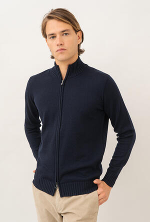 Giacca full zip in lana merino pettinata ESSENTIAL - Ferrante | img vers.300x/