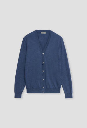 Cardigan in pura lana pettinata ESSENTIAL - Ferrante | img vers.300x/