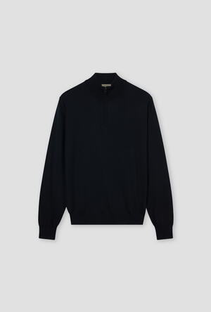 Serafino zip in pura lana pettinata ESSENTIAL - Ferrante | img vers.300x/