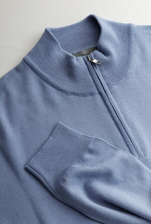 Serafino zip in pura lana pettinata ESSENTIAL - Ferrante | img vers.300x/