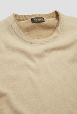Felpa in maglia girocollo in lana cardata ESSENTIAL - Ferrante | img vers.300x/