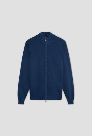 Giacca full zip in cotone tinto in capo ESSENTIAL - Ferrante | img vers.300x/