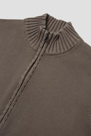 Giacca full zip in cotone tinto in capo ESSENTIAL - Ferrante | img vers.300x/