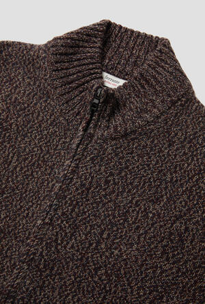 Giacca full zip moulinè in misto cashmere ROYAL RED - Ferrante | img vers.300x/