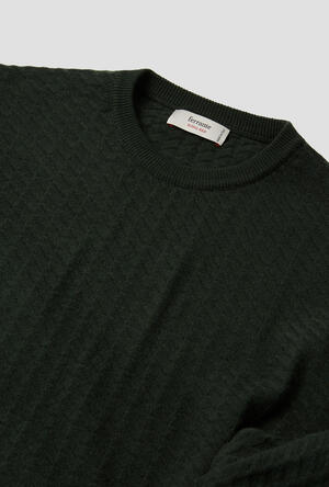 Girocollo con lavorazione in misto cashmere ROYAL RED - Ferrante | img vers.300x/