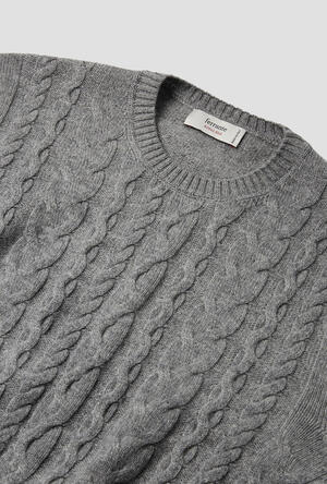 Maglia a trecce in misto cashmere ROYAL RED - Ferrante | img vers.300x/