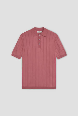 Polo a coste in cotone organico ROYAL RED - Ferrante | img vers.300x/