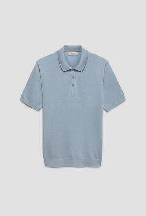 Polo in maglia in seta e cotone ROYAL RED - Ferrante | img vers.300x/
