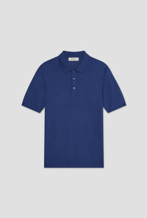 Polo in maglia in seta e cotone ROYAL RED - Ferrante | img vers.300x/