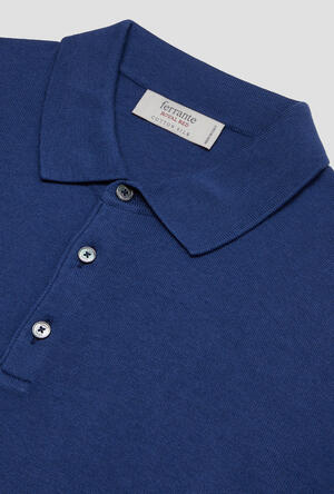Polo in maglia in seta e cotone ROYAL RED - Ferrante | img vers.300x/