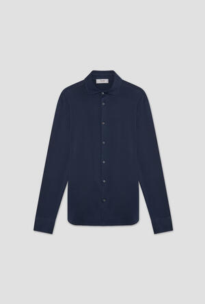 Garment-dyed ultralight jersey shirt ROYAL RED - Ferrante | img vers.300x/