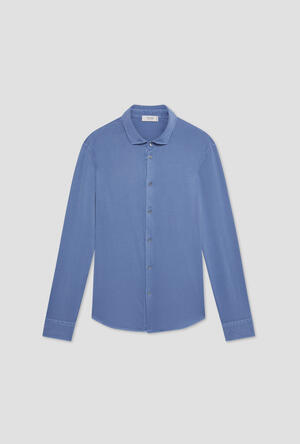Garment-dyed ultralight jersey shirt ROYAL RED - Ferrante | img vers.300x/