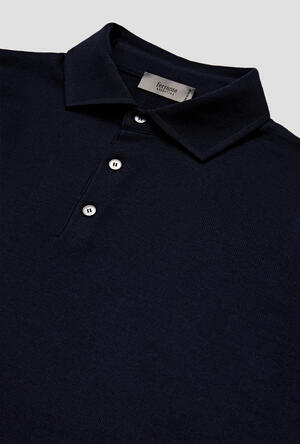 Polo with shirt collar in pure combed wool MAIN - Ferrante | img vers.300x/