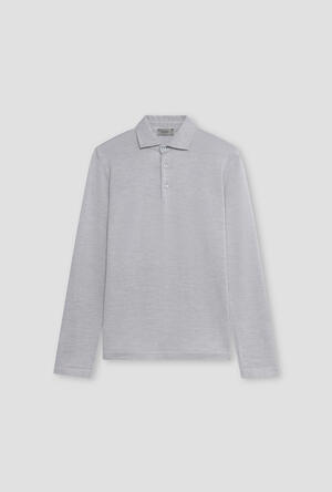 Polo with shirt collar in pure combed wool MAIN - Ferrante | img vers.300x/