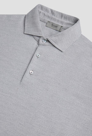 Polo with shirt collar in pure combed wool MAIN - Ferrante | img vers.300x/