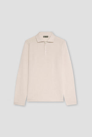 Polo with shirt collar in pure combed wool MAIN - Ferrante | img vers.300x/