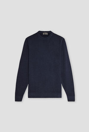 Garment-dyed wool crew neck ESSENTIAL - Ferrante | img vers.300x/