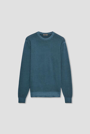 Garment-dyed wool crew neck ESSENTIAL - Ferrante | img vers.300x/