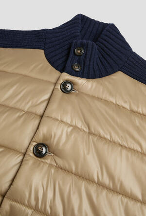 Padded jacket with sleeves and knitted details ROYAL RED - Ferrante | img vers.300x/