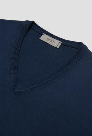 Pullover tinto in puro cotone ESSENTIAL - Ferrante | img vers.300x/