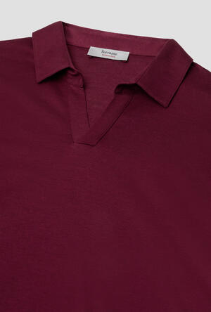 Buttonless jersey polo ROYAL RED - Ferrante | img vers.300x/