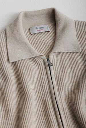Giacca full zip in lana e cashmere ROYAL RED - Ferrante | img vers.300x/