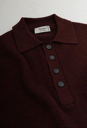 Polo a coste in lana e cashmere ROYAL RED - Ferrante | img vers.300x/