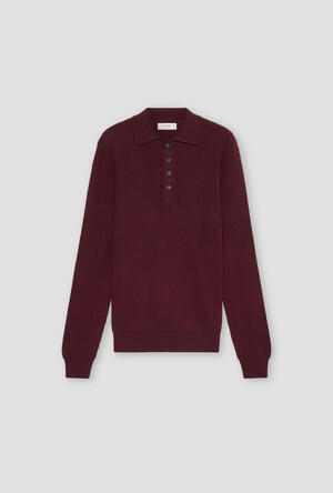 Polo a coste in lana e cashmere ROYAL RED - Ferrante | img vers.300x/