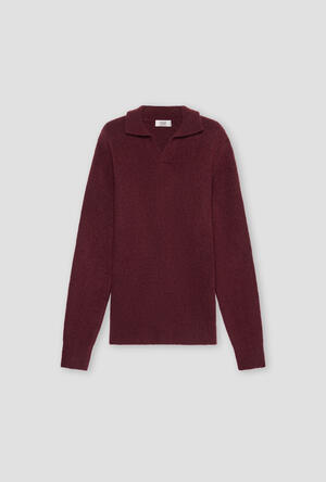 Polo bouclè in misto cashmere ROYAL RED - Ferrante | img vers.300x/