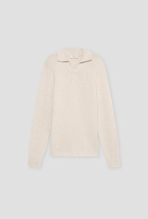 Cashmere blend bouclé polo ROYAL RED - Ferrante | img vers.300x/