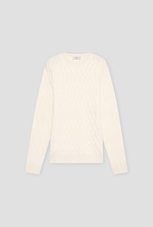 Girocollo con lavorazione in puro cashmere ROYAL RED - Ferrante | img vers.300x/