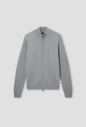 Full zip con maniche a coste in lana triploritorto MAIN - Ferrante | img vers.300x/