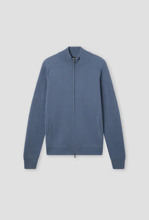 Full zip con maniche a coste in lana triploritorto MAIN - Ferrante | img vers.300x/