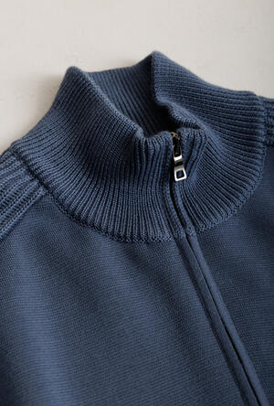 Full zip con maniche a coste in lana triploritorto MAIN - Ferrante | img vers.300x/