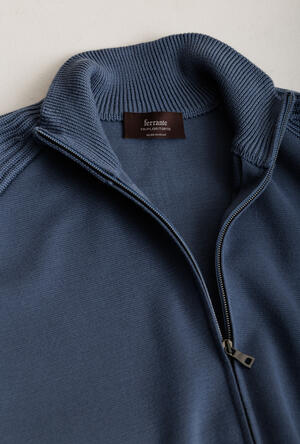 Full zip con maniche a coste in lana triploritorto MAIN - Ferrante | img vers.300x/