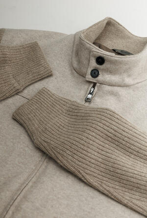 Bomber in lana con schiena e maniche in maglia MAIN - Ferrante | img vers.300x/