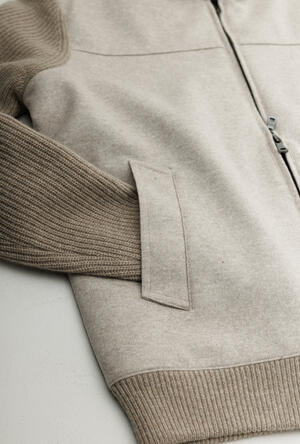 Bomber in lana con schiena e maniche in maglia MAIN - Ferrante | img vers.300x/