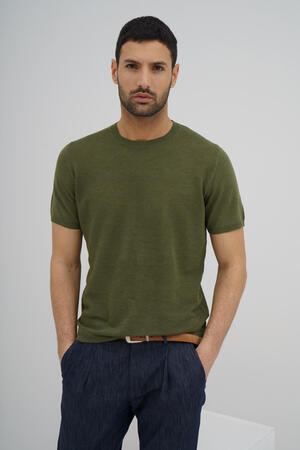 Girocollo mezza manica in lino ROYAL RED - Ferrante | img vers.300x/