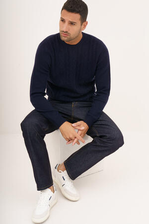 Maglia a trecce in misto cashmere ROYAL RED - Ferrante | img vers.300x/
