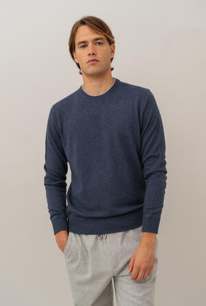 Felpa in maglia girocollo in lana cardata ESSENTIAL - Ferrante | img vers.300x/