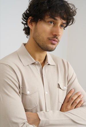 Camicia in maglia con tasche a toppa MAIN - Ferrante | img vers.300x/