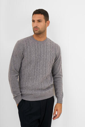 Maglia a trecce in misto cashmere ROYAL RED - Ferrante | img vers.300x/