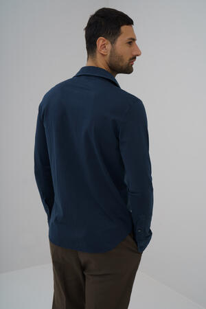 Garment-dyed ultralight jersey shirt ROYAL RED - Ferrante | img vers.300x/