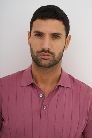 Polo a coste in cotone organico ROYAL RED - Ferrante | img vers.300x/