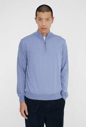 Serafino zip in pura lana pettinata ESSENTIAL - Ferrante | img vers.300x/