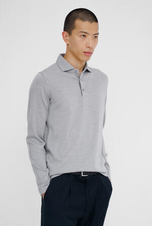 Polo with shirt collar in pure combed wool MAIN - Ferrante | img vers.300x/