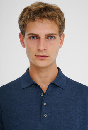 Polo shirt in pure worsted wool ESSENTIAL - Ferrante | img vers.300x/