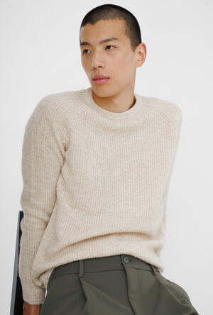 English knit raglan crew neck ROYAL RED - Ferrante | img vers.300x/