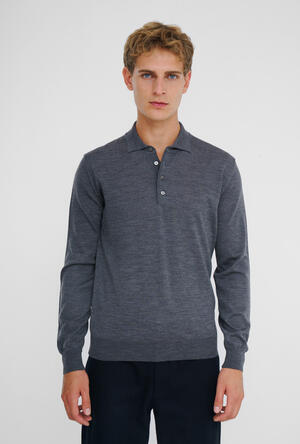 Polo shirt in pure worsted wool ESSENTIAL - Ferrante | img vers.300x/